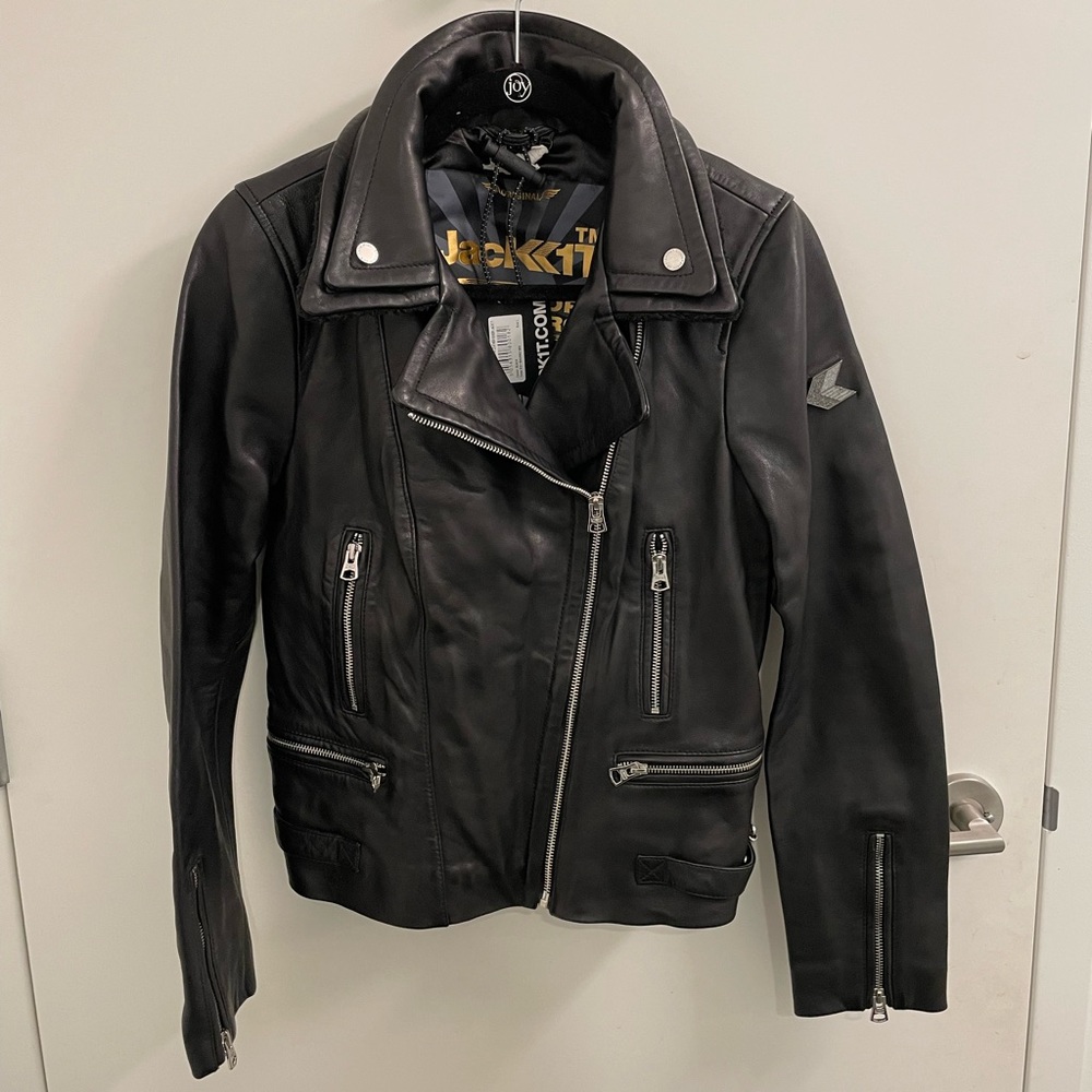 NWT Jack1t D1amond Sherpa Leather Biker Jacket